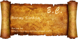 Boray Cintia névjegykártya